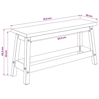 Spisebænk Ekai 91,5 X 29 X 45,5 Cm Massivt Fyrretræ