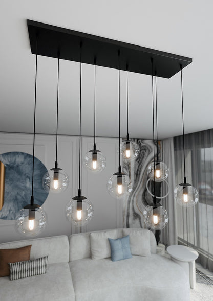 Cosmo 9 pendellampe transparent