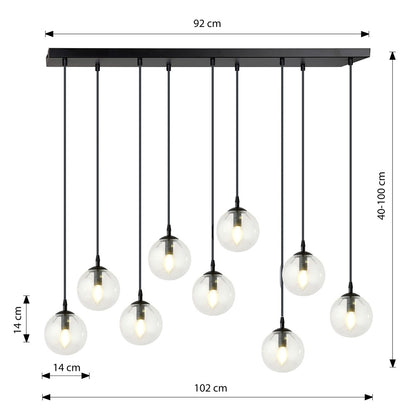 Cosmo 9 pendellampe transparent