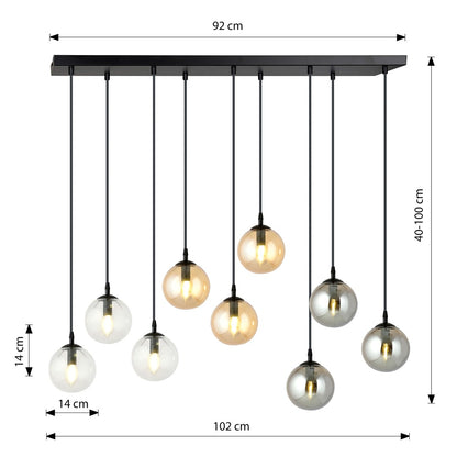 Cosmo 9 pendellampe blå/blandet