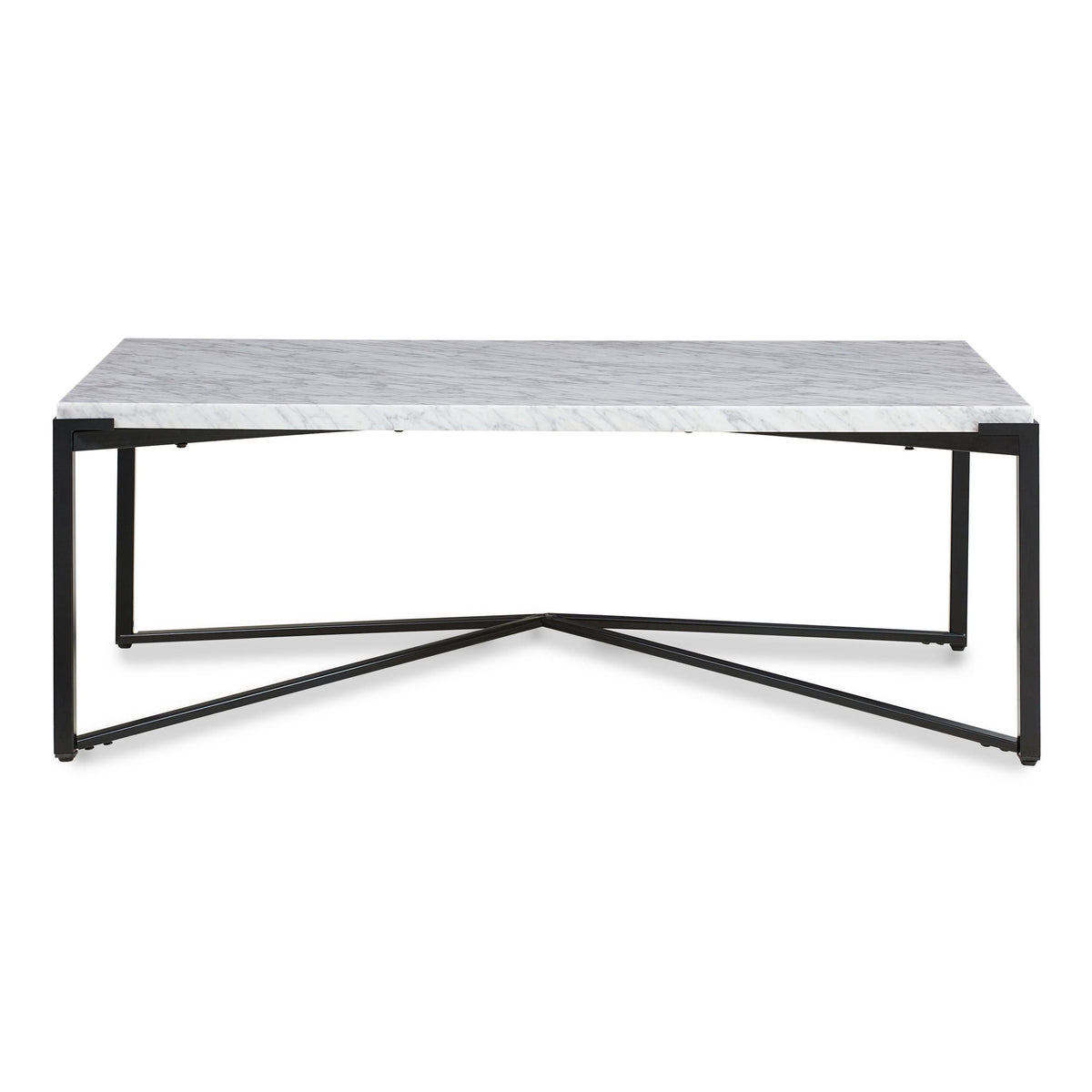 Saxon Coffee Table in Carrara Marble and Matte Black