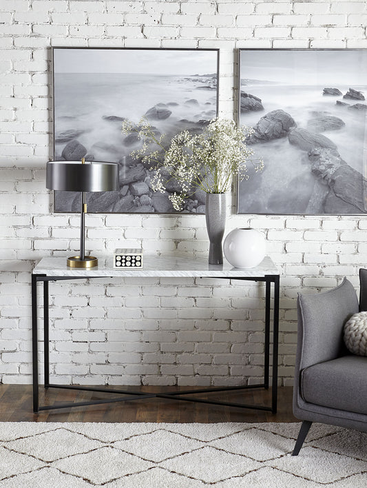 Saxon konsolbord i Carrara-marmor og mat sort