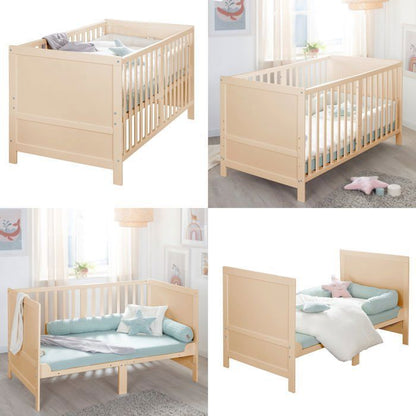 Omdannelig babyseng - 70 x 140 cm - ROBA - EASY SLEEP - Naturtræ