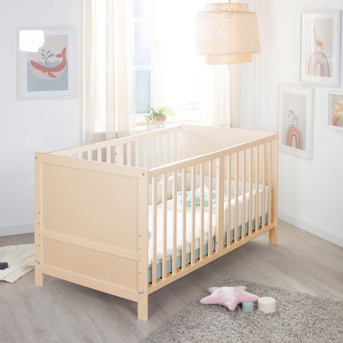 Omdannelig babyseng - 70 x 140 cm - ROBA - EASY SLEEP - Naturtræ