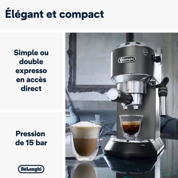 DELONGHI EC 685.BK Klassisk espressomaskine i Dedica-stil - sort