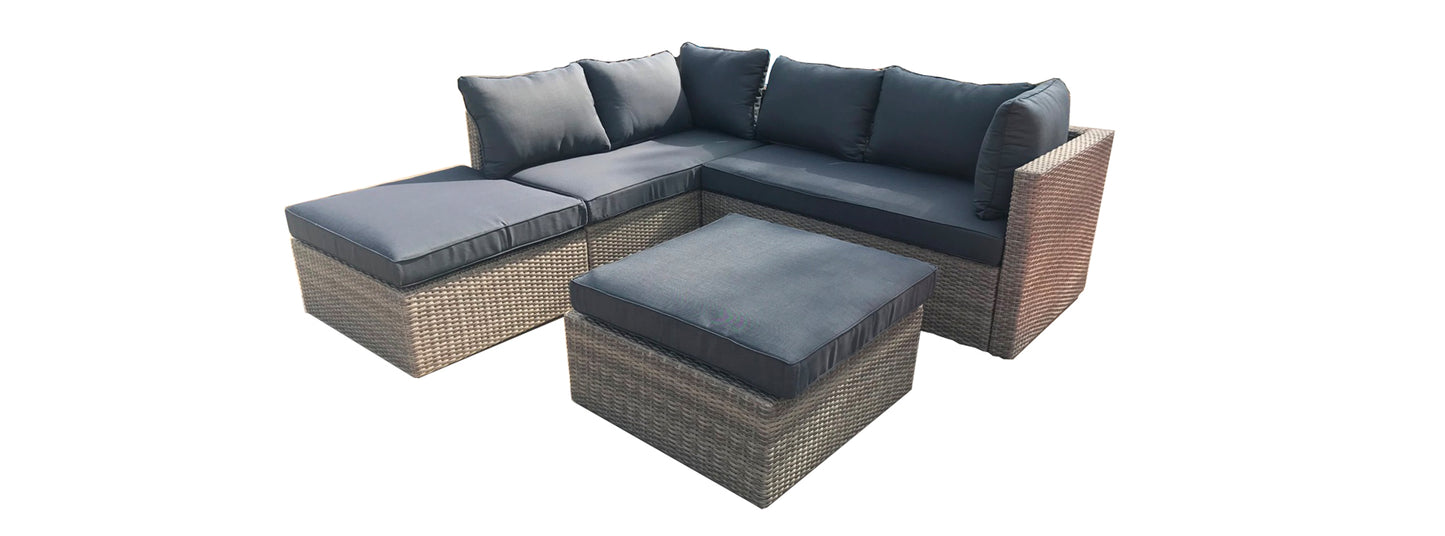 Almadia Modulo Lounge Corner Set - 4 Pieces - Natural Kobo Grey