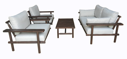Laruna Loungesæt - Akacietræ vintage mørk teak-look
