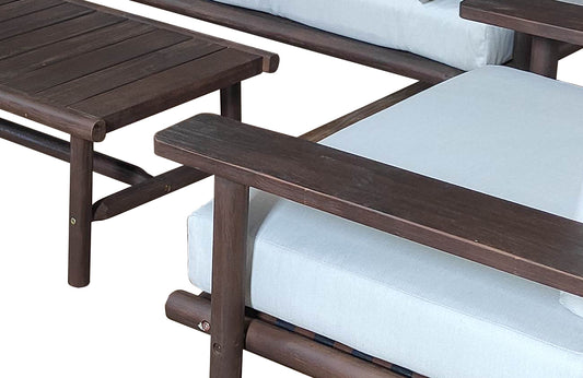 Laruna Loungesæt - Akacietræ vintage mørk teak-look