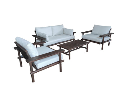 Laruna loungesæt - Akacietræ Vintage Mørk Teak Look