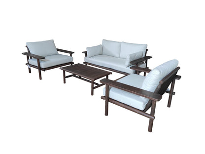 Laruna loungesæt - Akacietræ Vintage Mørk Teak Look