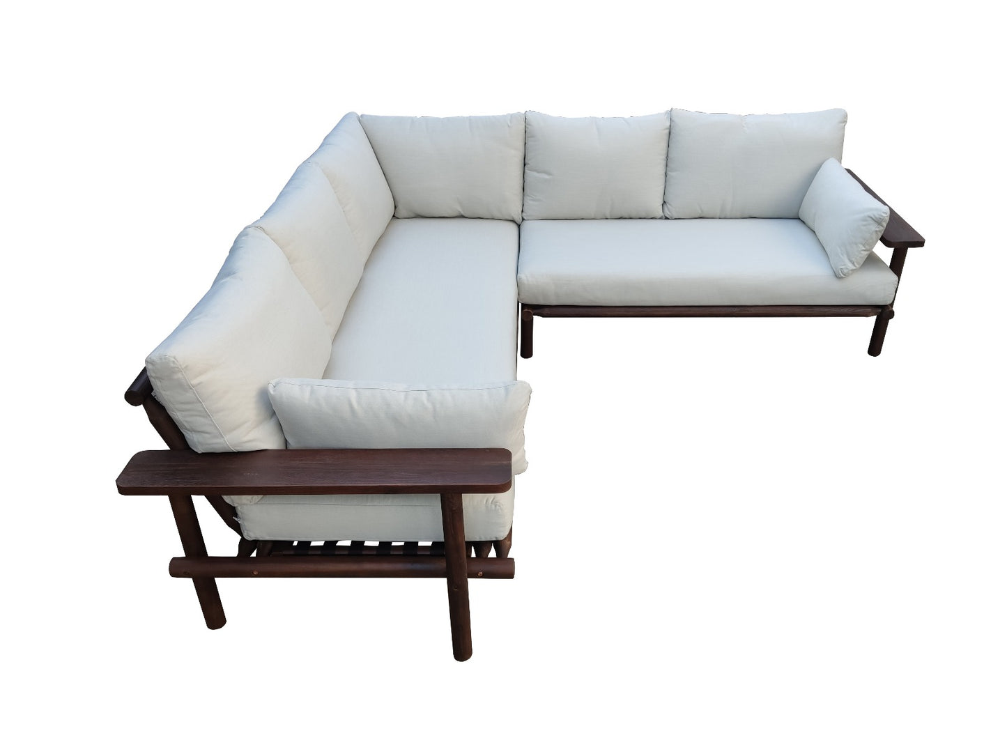 Laruna loungesæt med hjørnesofa - 2 dele - akacietræ i vintage mørk teak-look