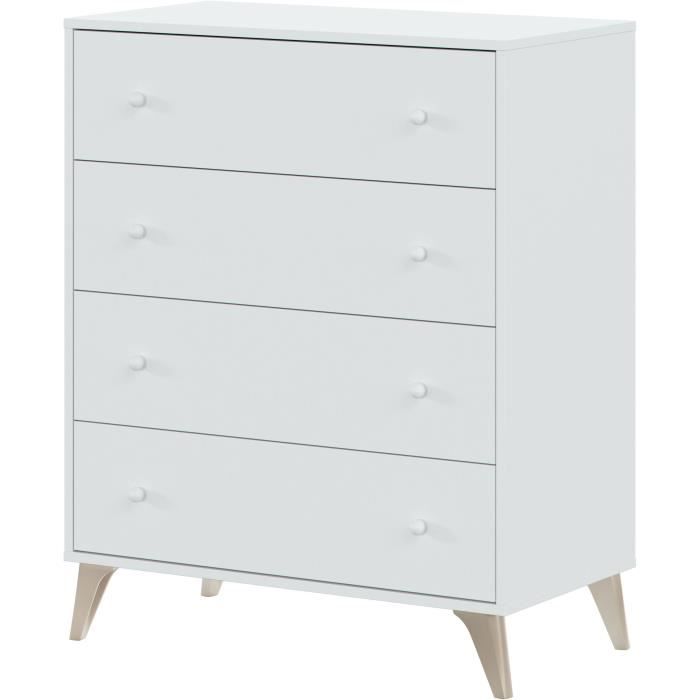 Kommode - Sweet - 4 Skuffer - Hvid - 95 x 77,5 x 40 cm