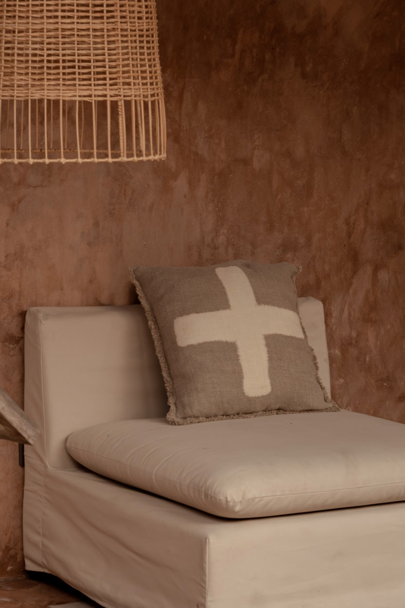 Ivory Cross pudebetræk - naturhvid - 50x50