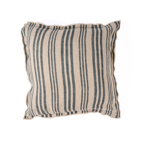 Nordic Stripe pudebetræk - naturlig sort - 50x50