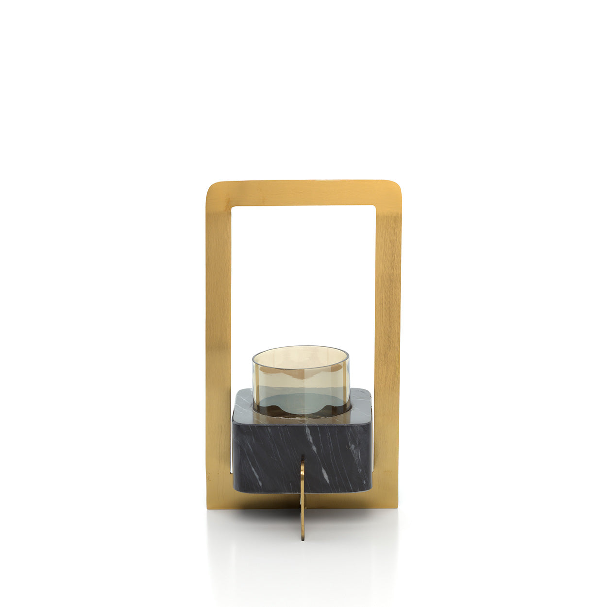 Den Gyldne Marmor Lysestage - Guld Sort - L