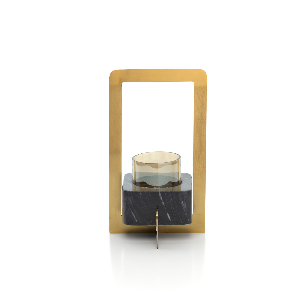 Den Gyldne Marmor Lysestage - Guld/Sort - M