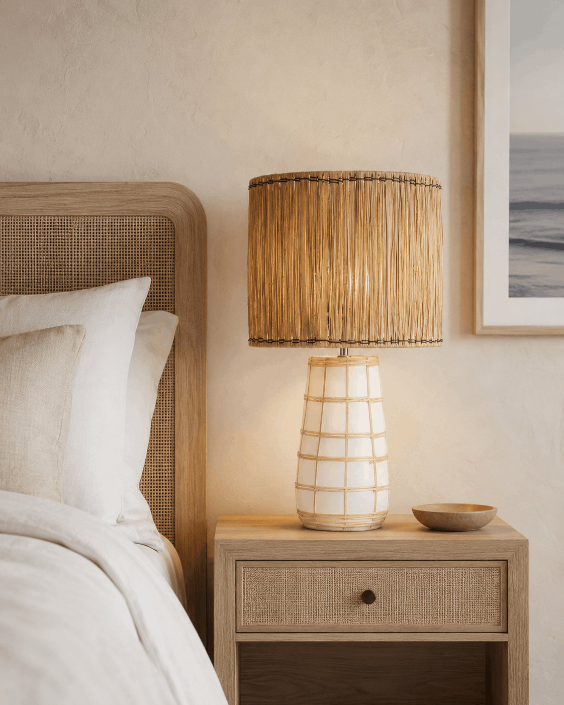 Molokai bordlampe - hvid/natur