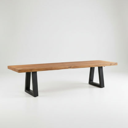 Bench with iron legs - natural - 220