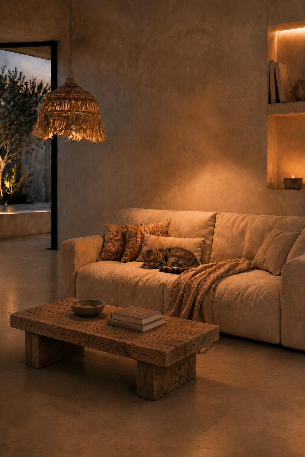 Abaca Hoola Pendel - Natur - L