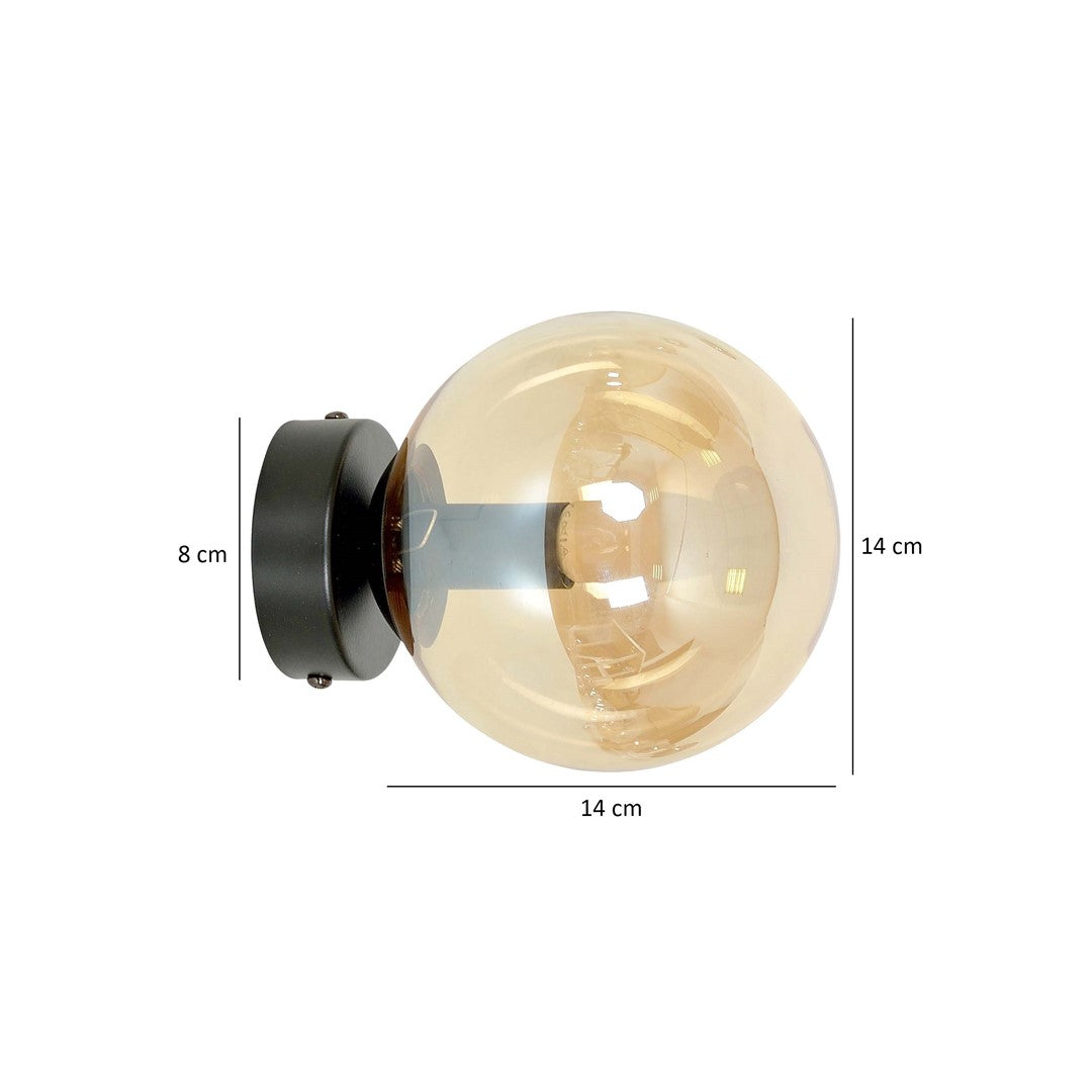 Rossi væglampe sort/rav