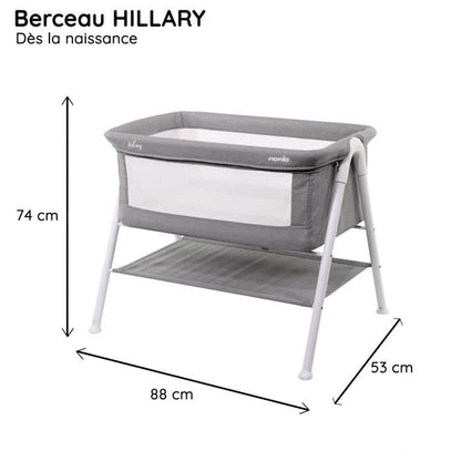 NANIA HILLARY babylift - Fra fødslen - Maksimum 9 kg - 3 cm tyk madras medfølger - Opbevaringsplads under liften