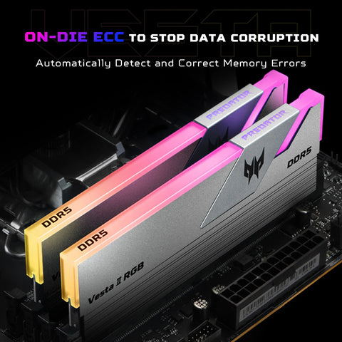 ACER PREDATOR Vesta II RGB DDR5 RAM Memory 32GB(2x16GB) 6000MHz, CL28, Gaming Computer Memory Compatible with XMP 3.0/AMD EXPO